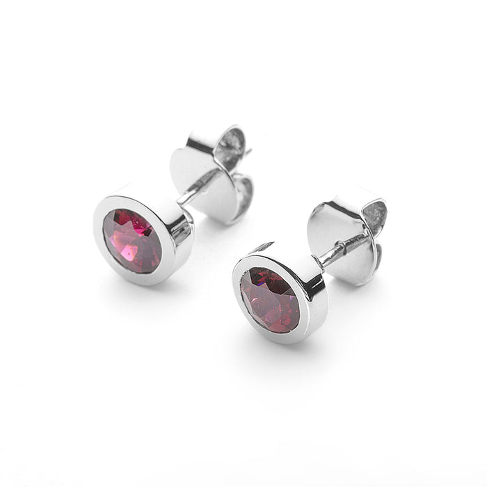 Silver and Rubellite Studs by S.Begermi