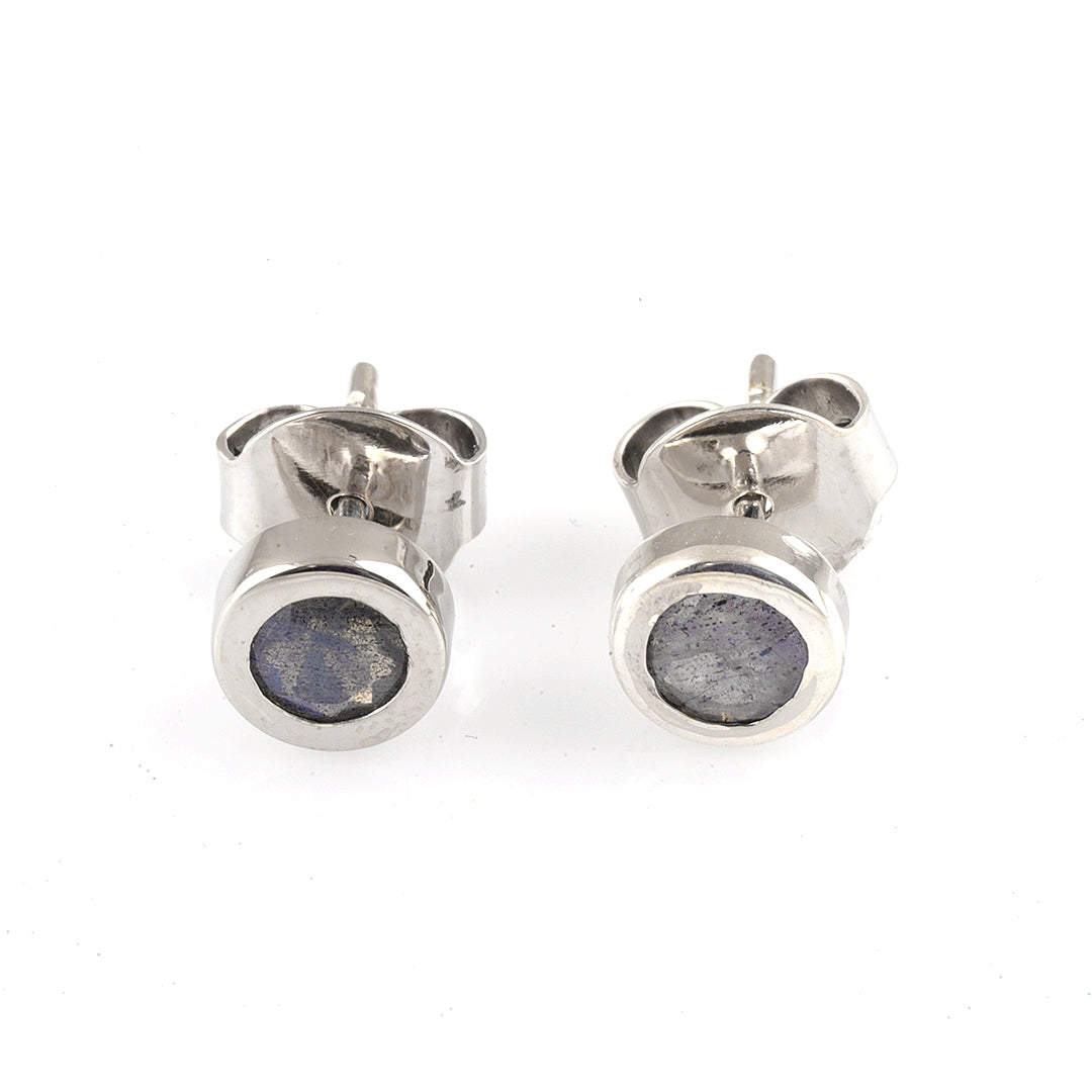 Silver and Labradorite Studs