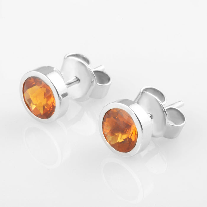Silver and Citrine Studs