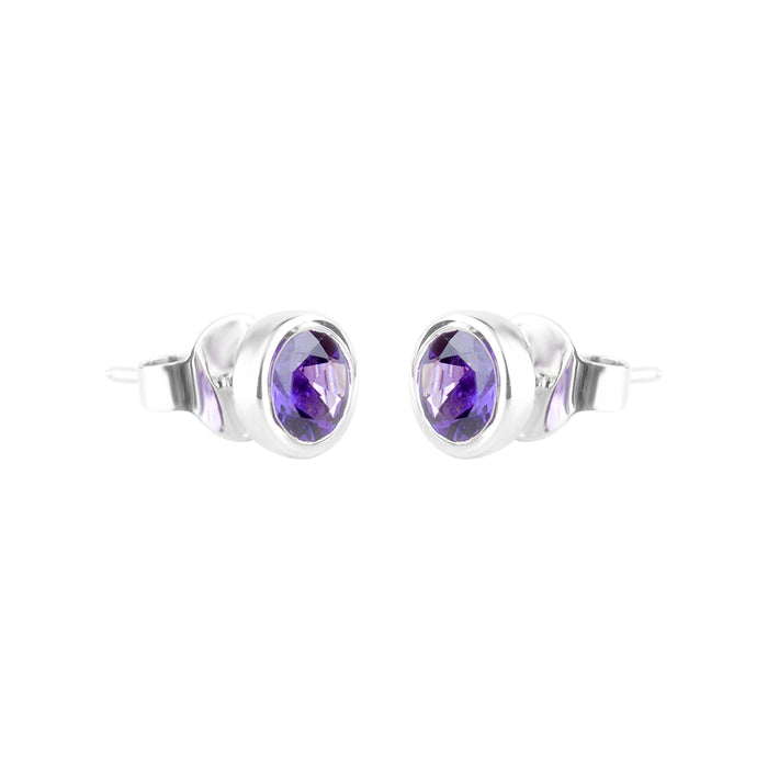 Silver and Amethyst Studs by S.Begermi