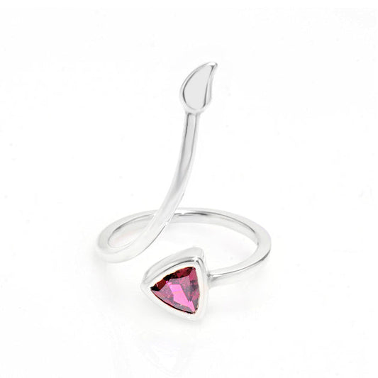 Silver and Garnet Ring