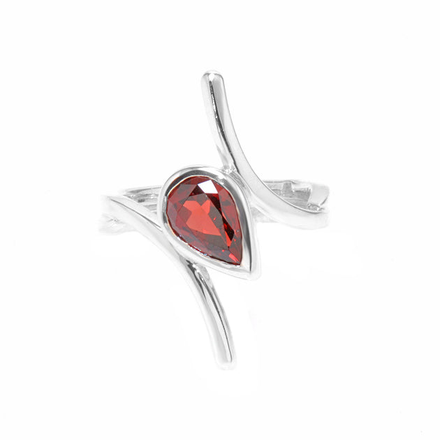 Silver and Garnet Ring