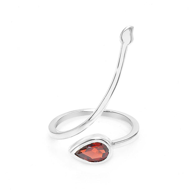 Silver and Garnet Ring