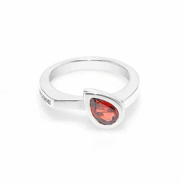 Silver and Garnet S.Begermi Ring