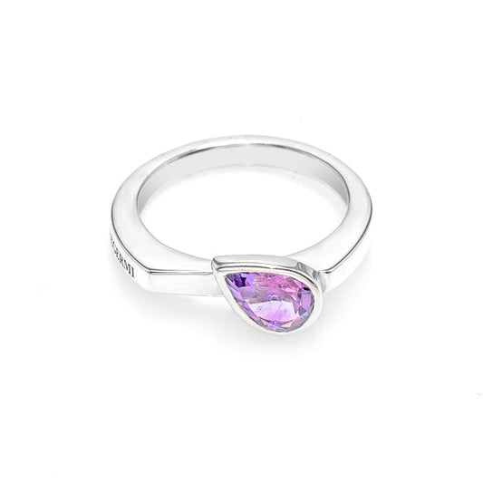 Graceful Allure: S. Begermi 925 Sterling Silver Amethyst Ring