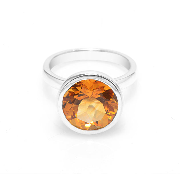 Silver and Citrine Ring