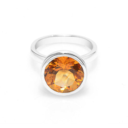 Silver and Citrine Ring