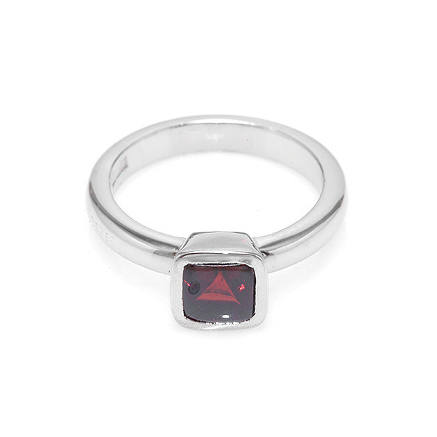 Silver and Garnet S. Begermi Ring