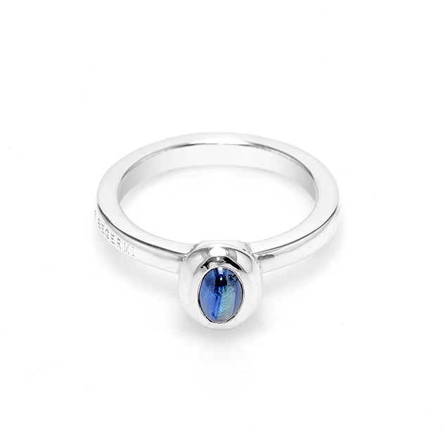 Silver and Sapphire S. Begermi Ring