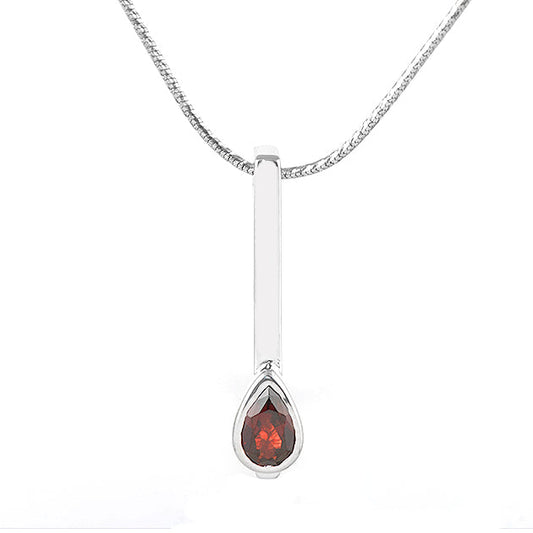 Fiery Elegance: 925 Sterling Silver Garnet Pendant by S.Begermi